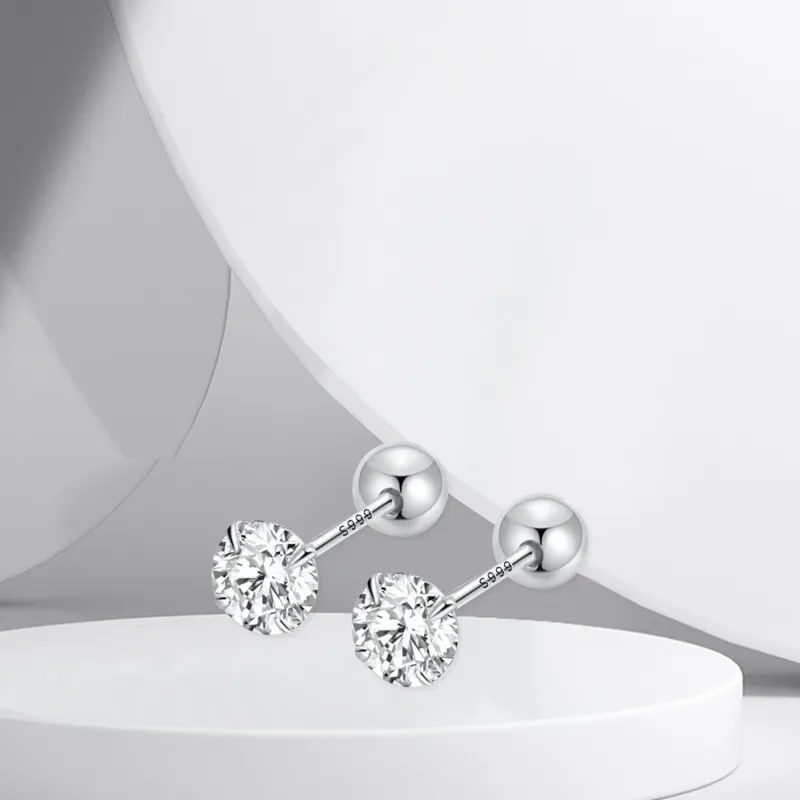 BTOE 999 Fine Silver Stud Earrings Women's-13