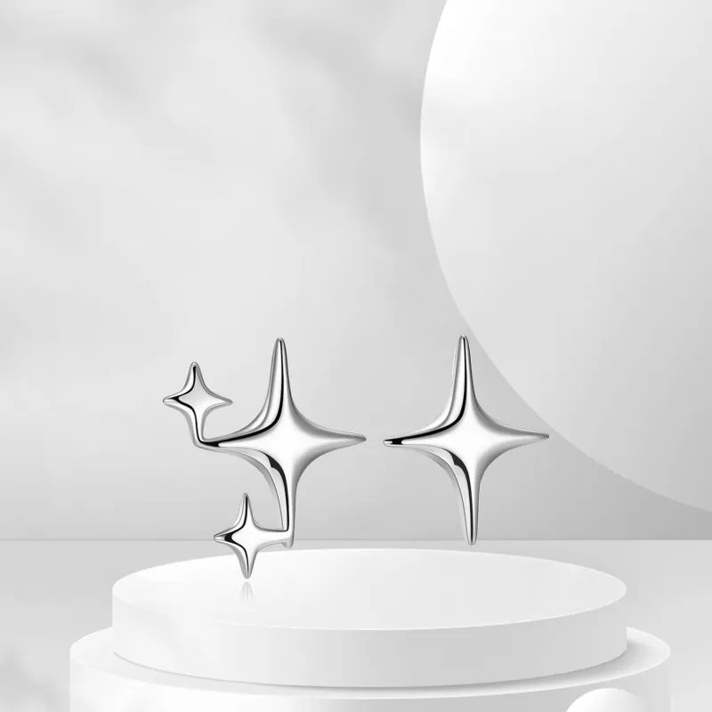 BTOE 925 Silver Needles Stud Earrings Women's-3