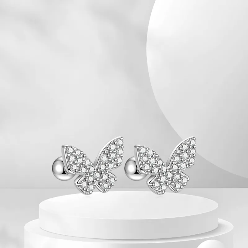 BTOE S925 Sterling Silver Stud Earrings Women's-3