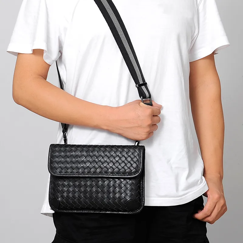 Ceion Keust Top Grain Cow Leather Shoulder Bag Medium Size Unisex Black-7