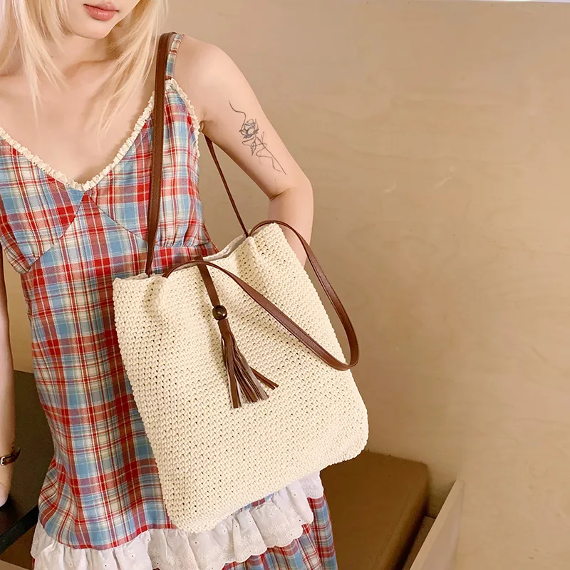 Ceion Keust Woven Shoulder Bag Medium Size Women's Multicolor-5