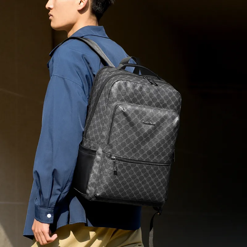 Ceion Keust PVC Backpack Unisex Black-14