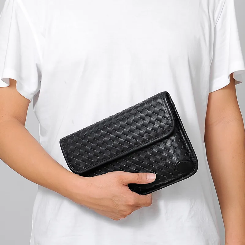 Ceion Keust Top Grain Cow Leather Shoulder Bag Medium Size Unisex Black-8