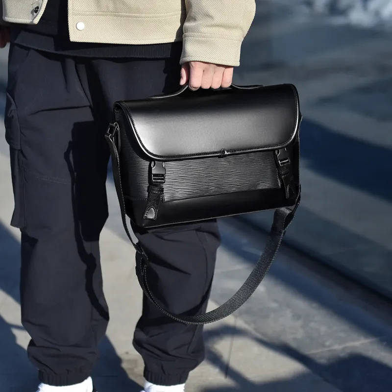Ceion Keust Pvc Men's Shoulder Bag Crossbody Bag Medium Size Men's-7