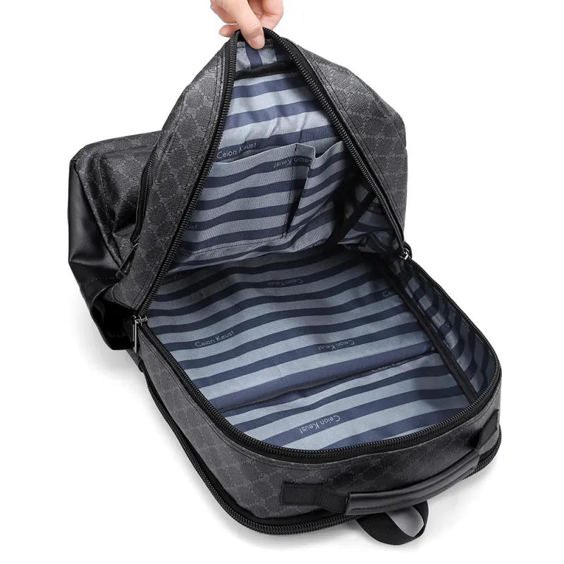 Ceion Keust PVC Backpack Unisex Black-13