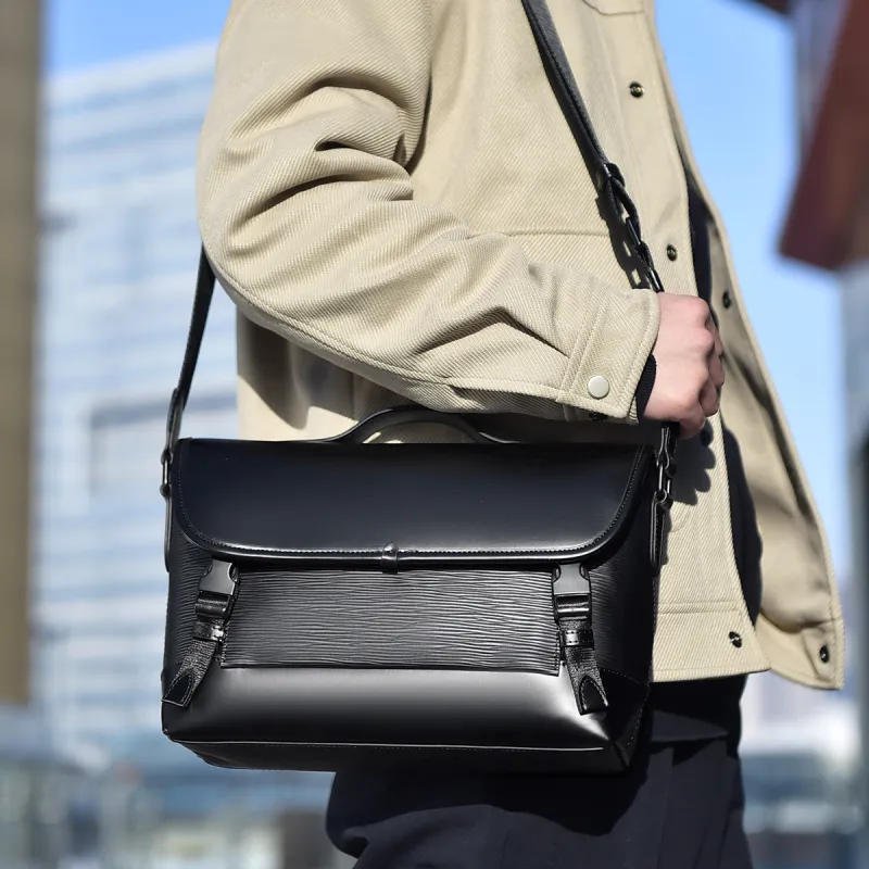 Ceion Keust Pvc Men's Shoulder Bag Crossbody Bag Medium Size Men's-5