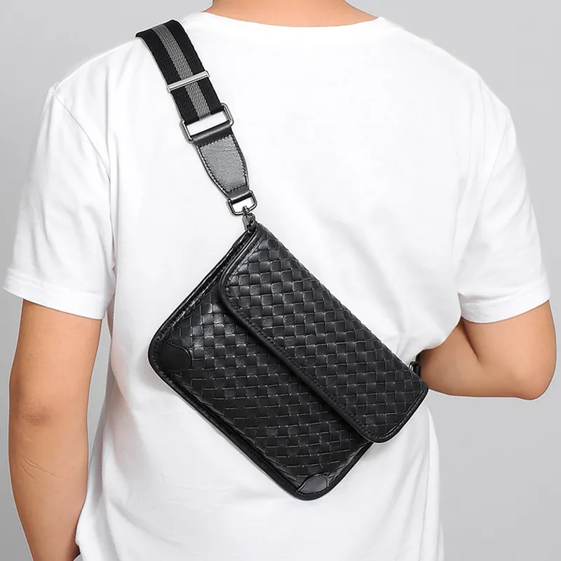 Ceion Keust Top Grain Cow Leather Shoulder Bag Medium Size Unisex Black-9