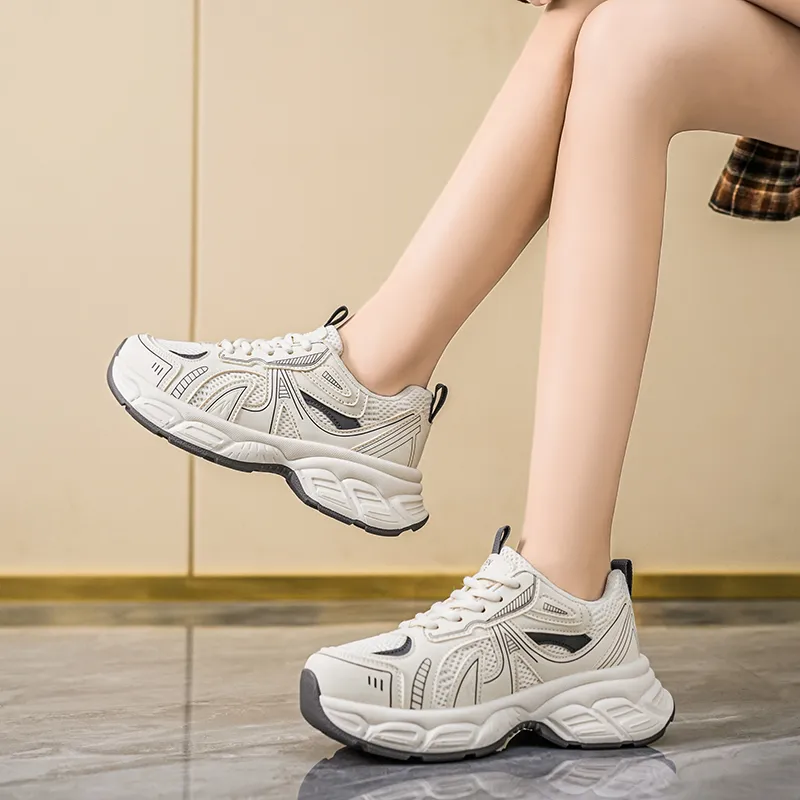 Baibianzhiheren Breathable And Lightweight Low Top Chunky Sneakers Women's-3