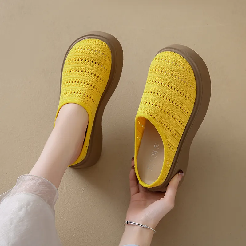 Baibianzhiheren Rubber Sole Closed Toe Slippers Women's-8