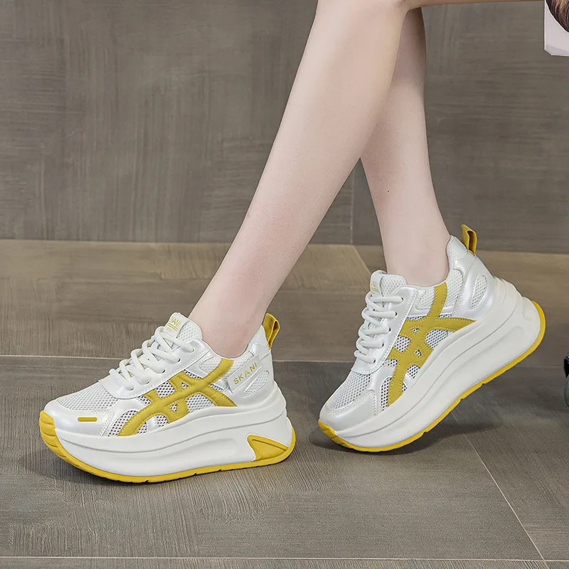 Baibianzhiheren Breathable Height Increase Chunky Sneakers Women's-8