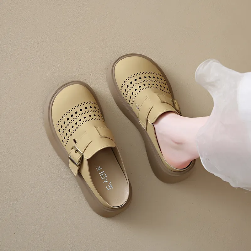 Baibianzhiheren Rubber Sole Closed Toe Slippers Women's-9
