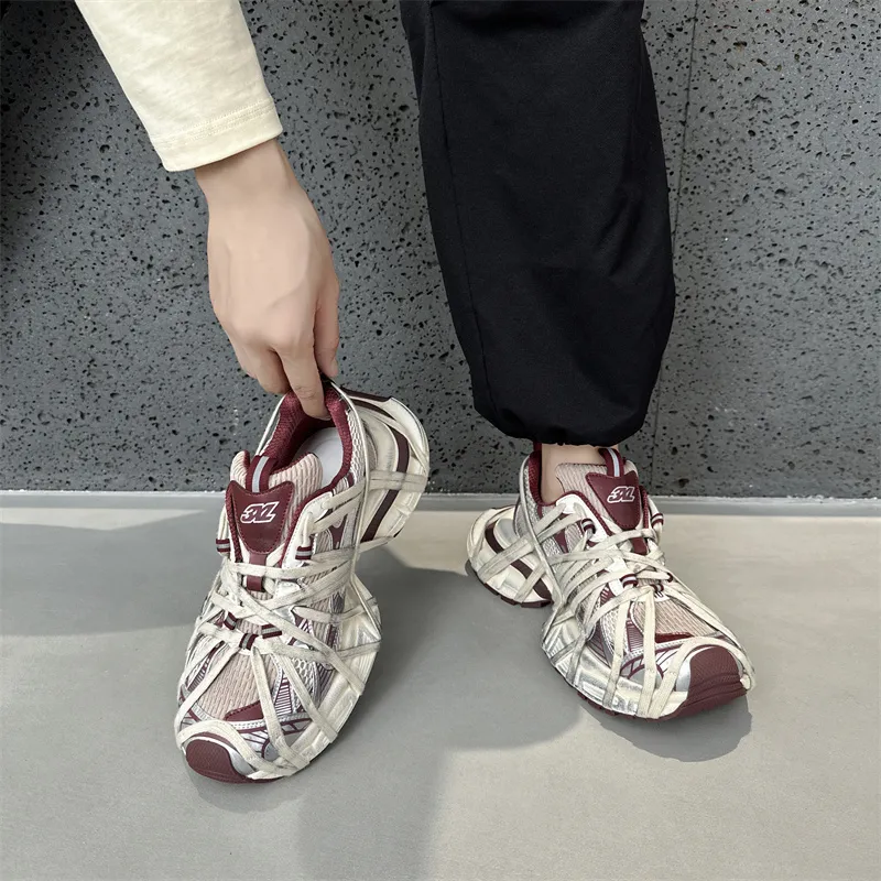 Baibianzhiheren Chunky Sneakers Unisex Angla Red-7