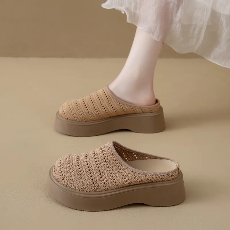 Baibianzhiheren Rubber Sole Closed Toe Slippers Women's-12
