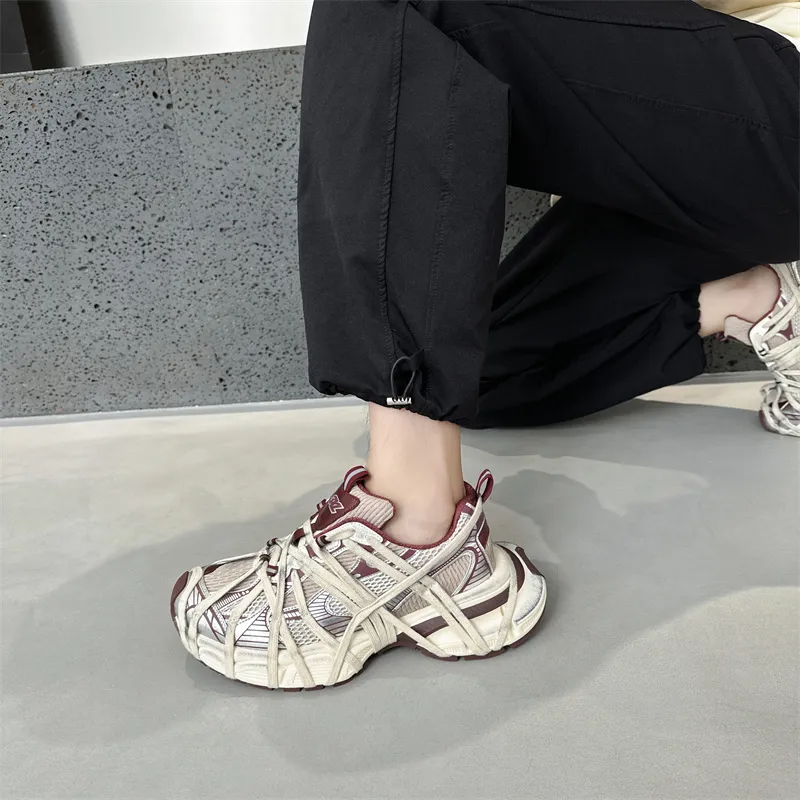 Baibianzhiheren Chunky Sneakers Unisex Angla Red-8