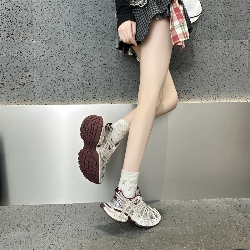 Baibianzhiheren Chunky Sneakers Unisex Angla Red-5