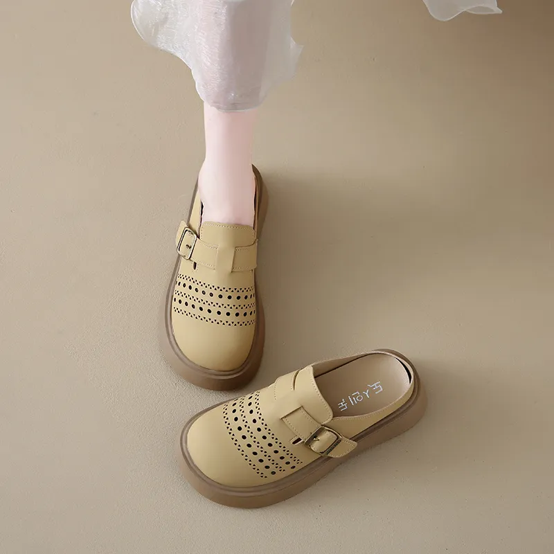 Baibianzhiheren Rubber Sole Closed Toe Slippers Women's-8