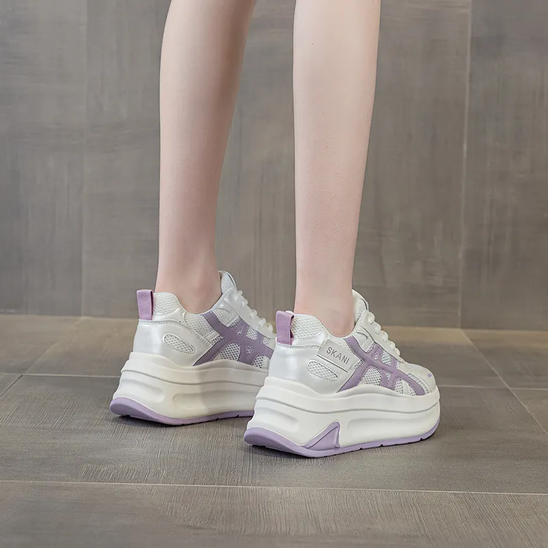 Baibianzhiheren Breathable Height Increase Chunky Sneakers Women's-12