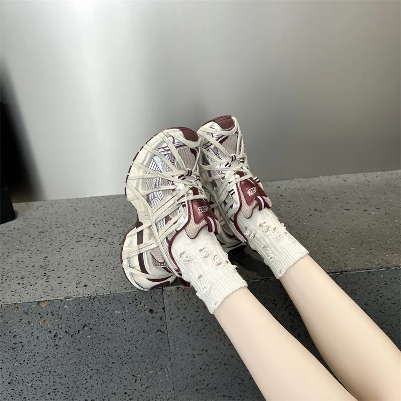Baibianzhiheren Chunky Sneakers Unisex Angla Red-2