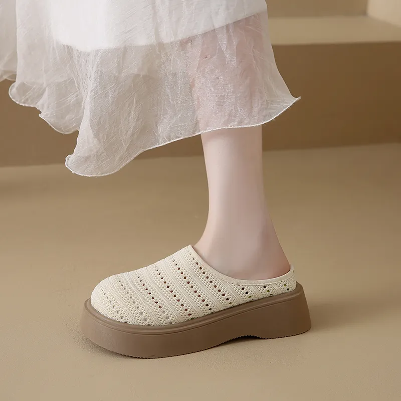 Baibianzhiheren Rubber Sole Closed Toe Slippers Women's-1