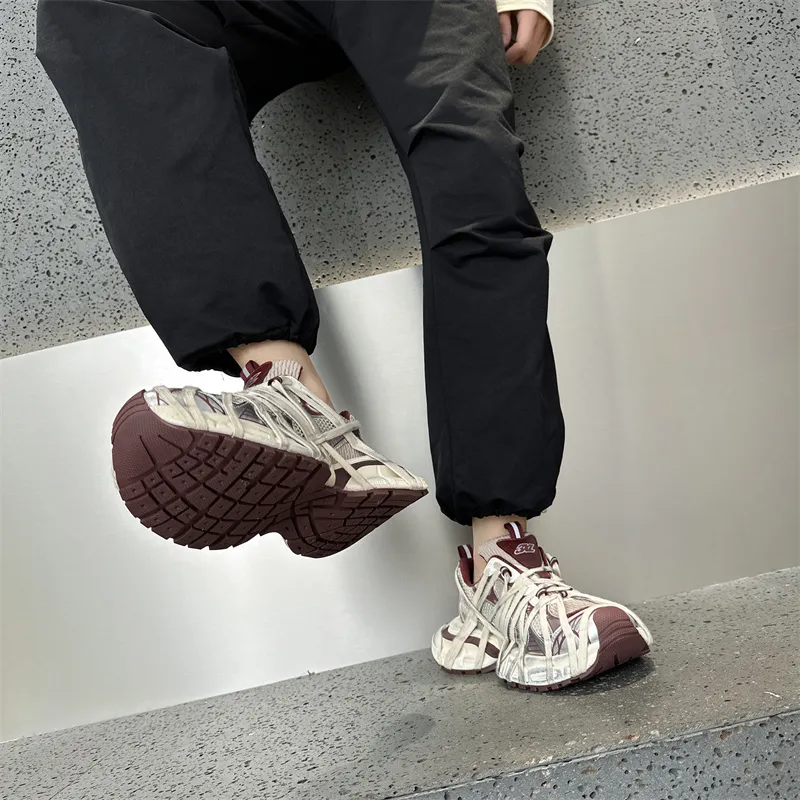 Baibianzhiheren Chunky Sneakers Unisex Angla Red-10