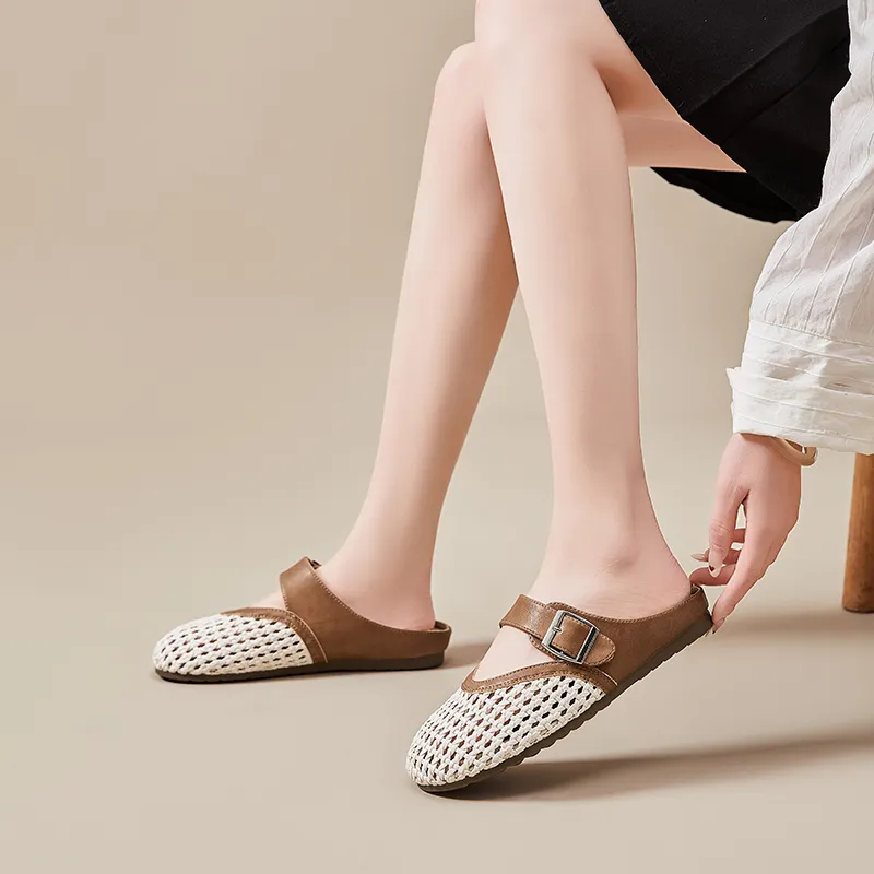 Baibianzhiheren Quiet Closed Toe Slippers Women's-8