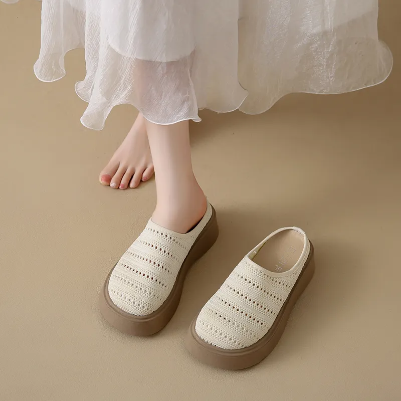 Baibianzhiheren Rubber Sole Closed Toe Slippers Women's-3
