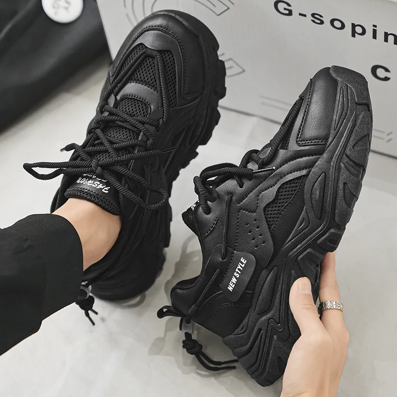 Baibianzhiheren Cushioning Wear Resistant Breathable Coverage Balance Height Increasing Low Top Chunky Sneakers Men's-11