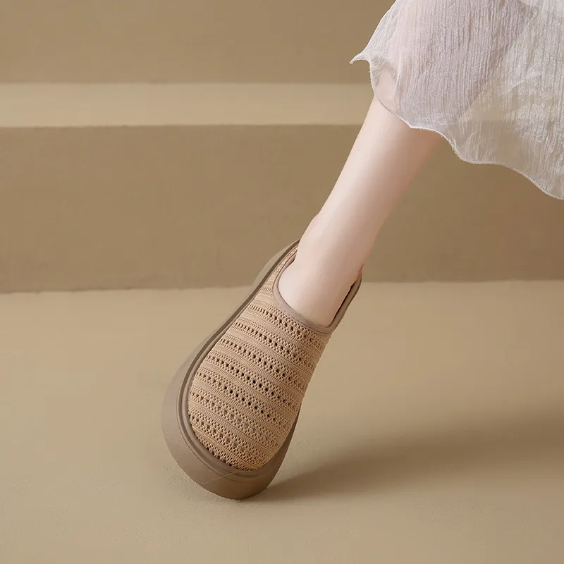 Baibianzhiheren Rubber Sole Closed Toe Slippers Women's-15