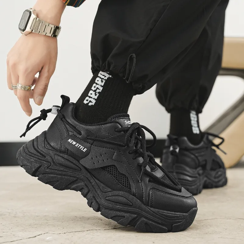 Baibianzhiheren Cushioning Wear Resistant Breathable Coverage Balance Height Increasing Low Top Chunky Sneakers Men's-14