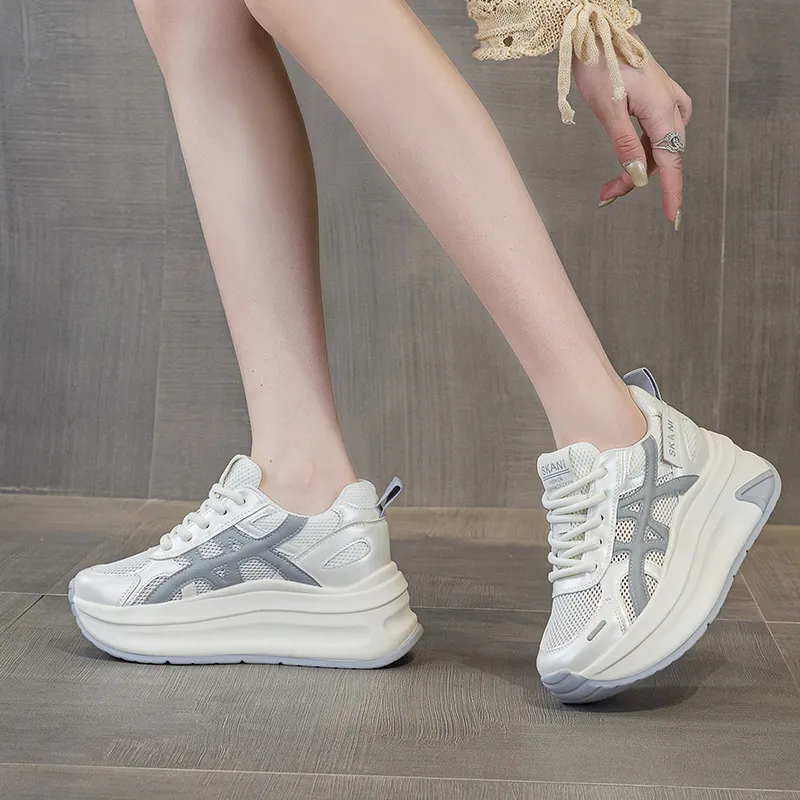 Baibianzhiheren Breathable Height Increase Chunky Sneakers Women's-1