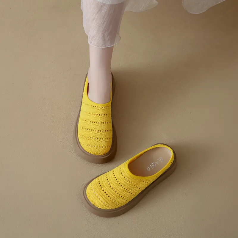 Baibianzhiheren Rubber Sole Closed Toe Slippers Women's-10