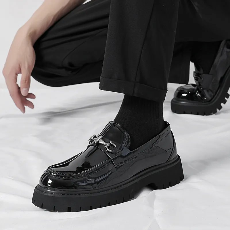 Baibianzhiheren Loafers Men's Black-8