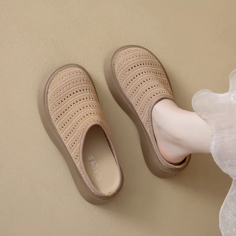 Baibianzhiheren Rubber Sole Closed Toe Slippers Women's-13