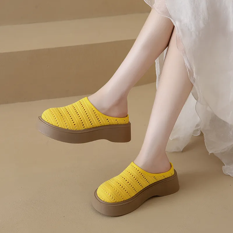 Baibianzhiheren Rubber Sole Closed Toe Slippers Women's-6