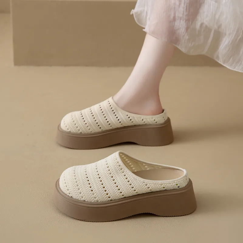 Baibianzhiheren Rubber Sole Closed Toe Slippers Women's-2