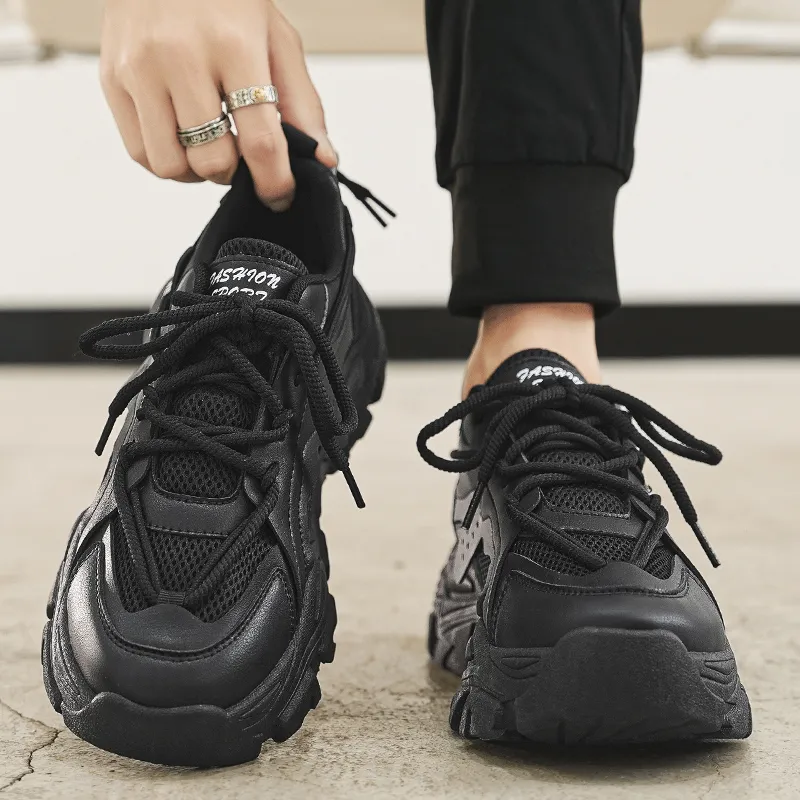 Baibianzhiheren Cushioning Wear Resistant Breathable Coverage Balance Height Increasing Low Top Chunky Sneakers Men's-12