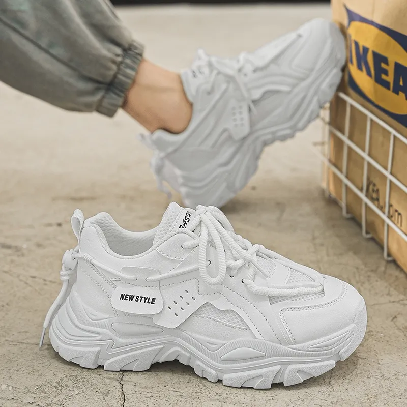 Baibianzhiheren Cushioning Wear Resistant Breathable Coverage Balance Height Increasing Low Top Chunky Sneakers Men's-7