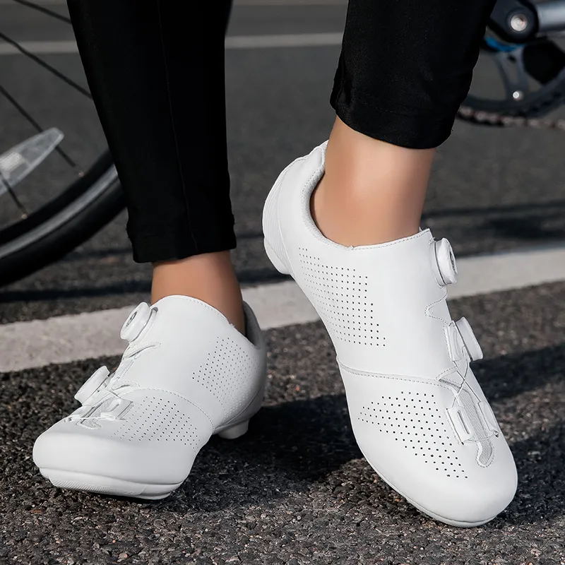 Baibianzhiheren Abrasion Resistant Low Top Cycling Shoes Men's White-5