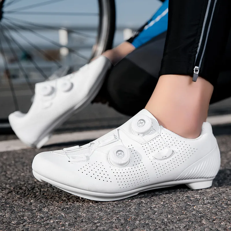 Baibianzhiheren Abrasion Resistant Low Top Cycling Shoes Men's White-2