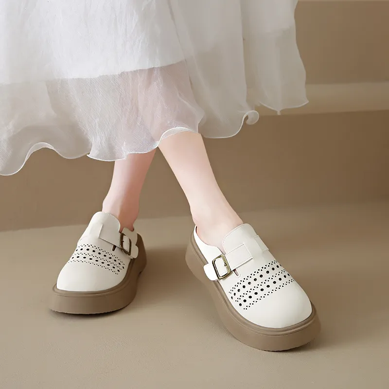 Baibianzhiheren Rubber Sole Closed Toe Slippers Women's-4