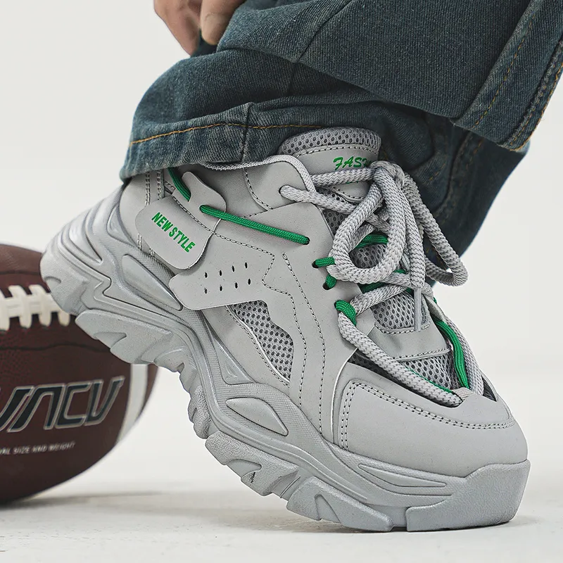Baibianzhiheren Cushioning Wear Resistant Breathable Coverage Balance Height Increasing Low Top Chunky Sneakers Men's-18