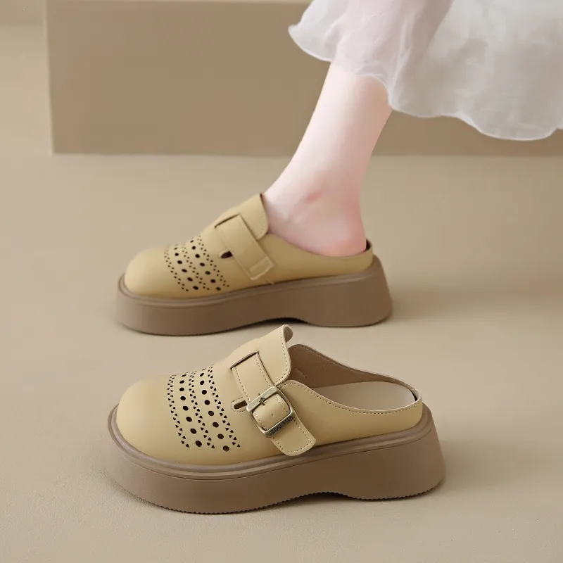 Baibianzhiheren Rubber Sole Closed Toe Slippers Women's-7