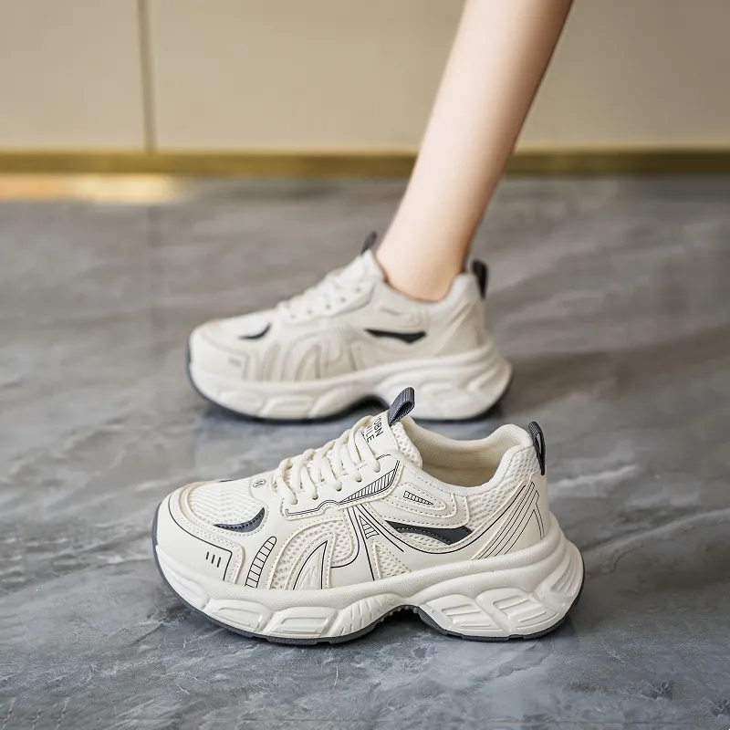 Baibianzhiheren Breathable And Lightweight Low Top Chunky Sneakers Women's-2