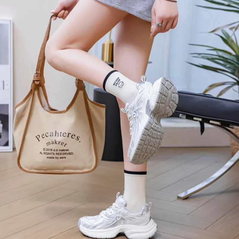 Baibianzhiheren Height Increasing Chunky Sneakers Women's-4
