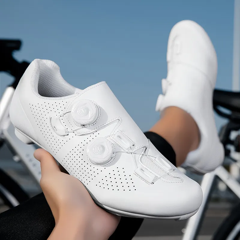 Baibianzhiheren Abrasion Resistant Low Top Cycling Shoes Men's White-3