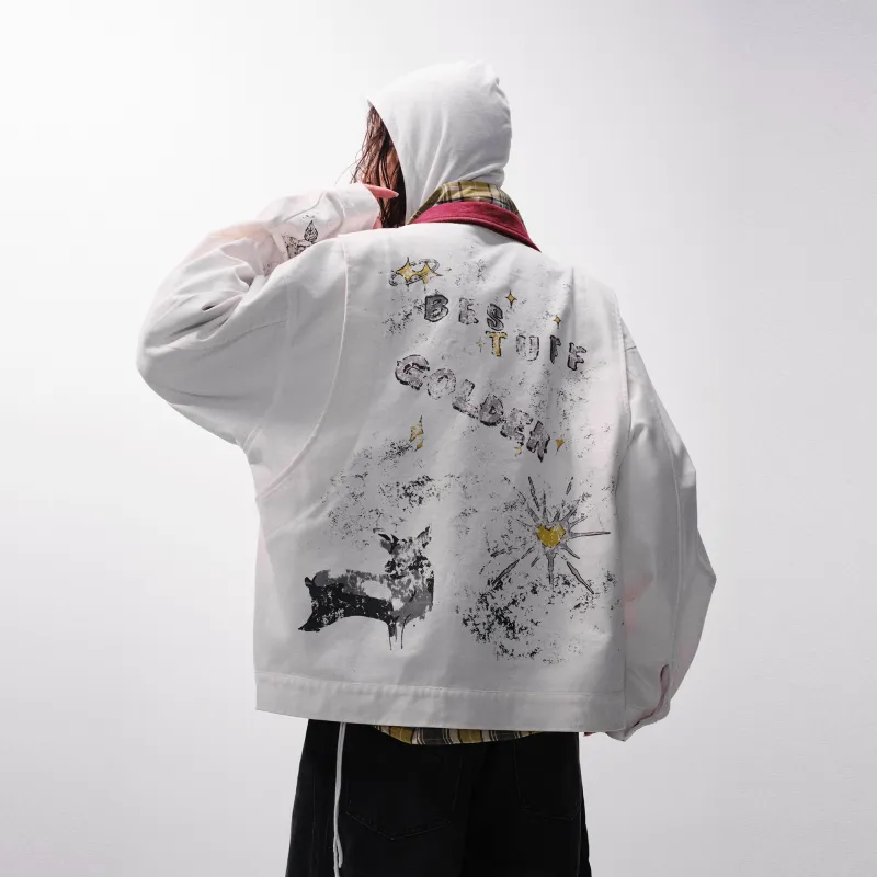 SEAFUNG Jackets Coats Unisex Painted White-2