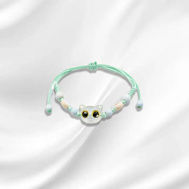 Datang Guoding Colored Glaze Jade Hand Rope Women's-1