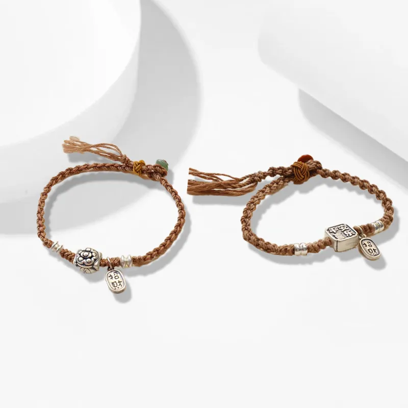 Datang Guoding S925 Silver Rope Bracelets Unisex-5