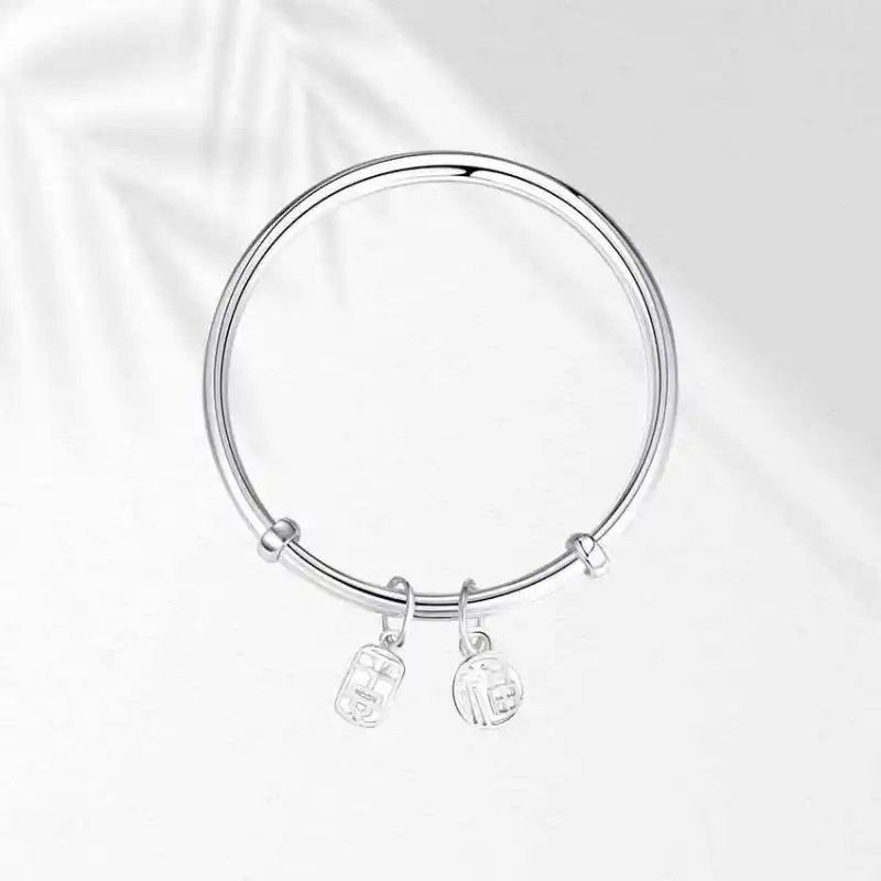 Datang Guoding S 999 Fine Silver Bangles Women's-2