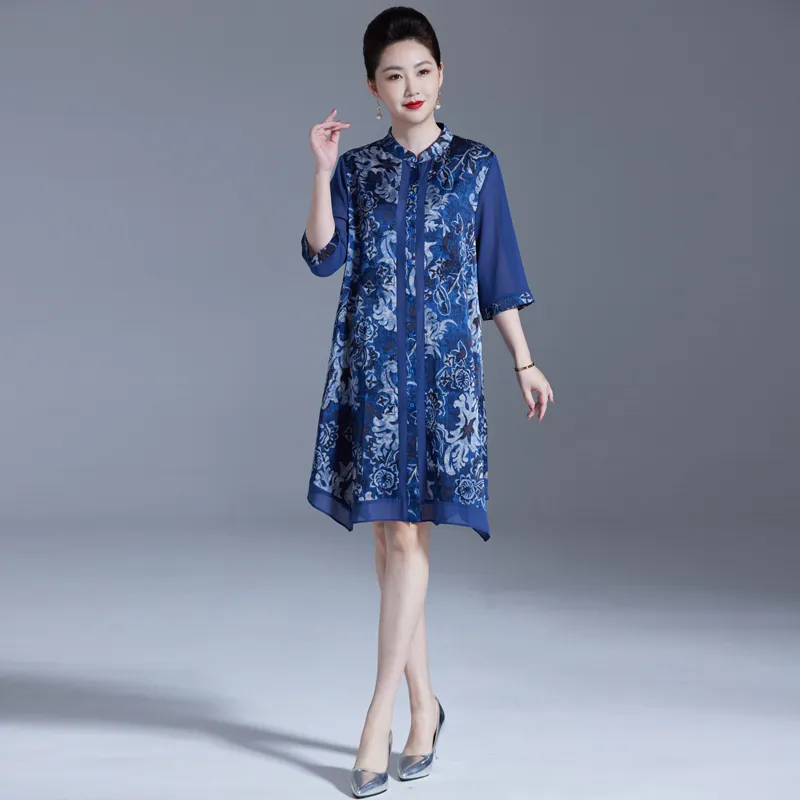 PIERRE CARDIN Long Sleeved Dress Women's Blue-4